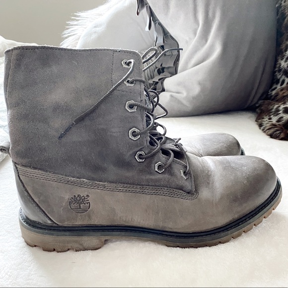 grey tims boots